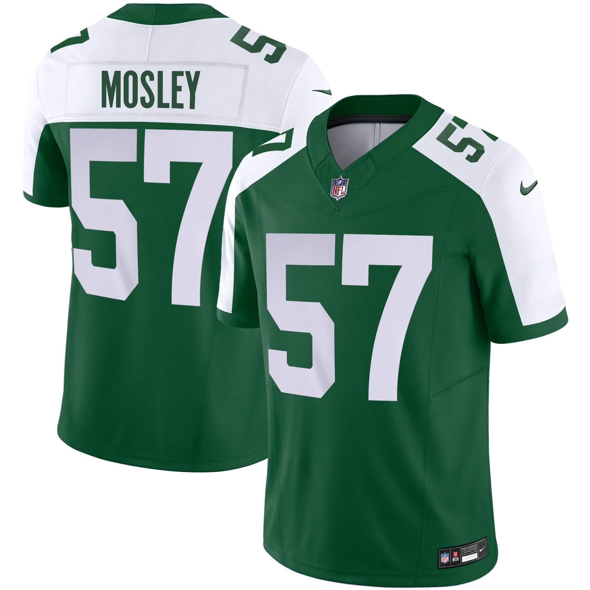 Men New York Jets #57 Mosley Green 2024 Nike Limited NFL Jersey style 1